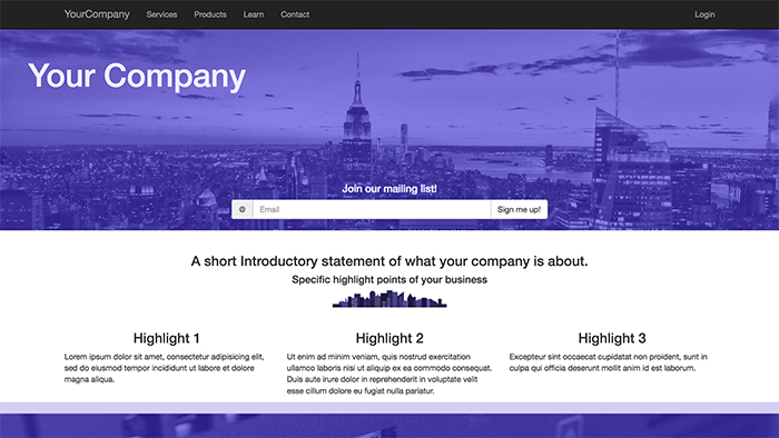 Bootstrap Sample Screenshot